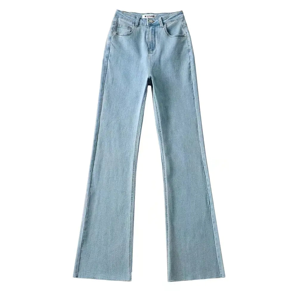 Pantalones Vaqueros Acampanados de Cintura Alta para Mujer