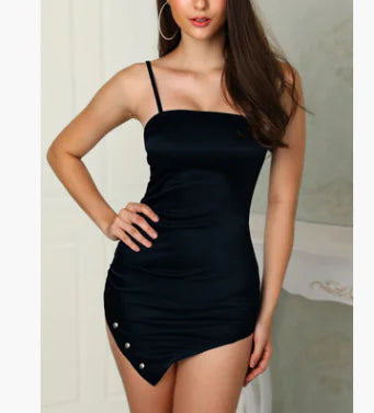 Vestido Ajustado de Fibra Sintética