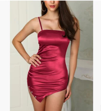 Vestido Ajustado de Fibra Sintética