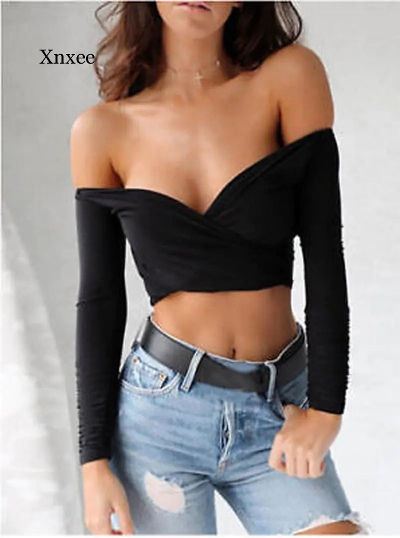 Top con Hombros Descubiertos y Cuello en V