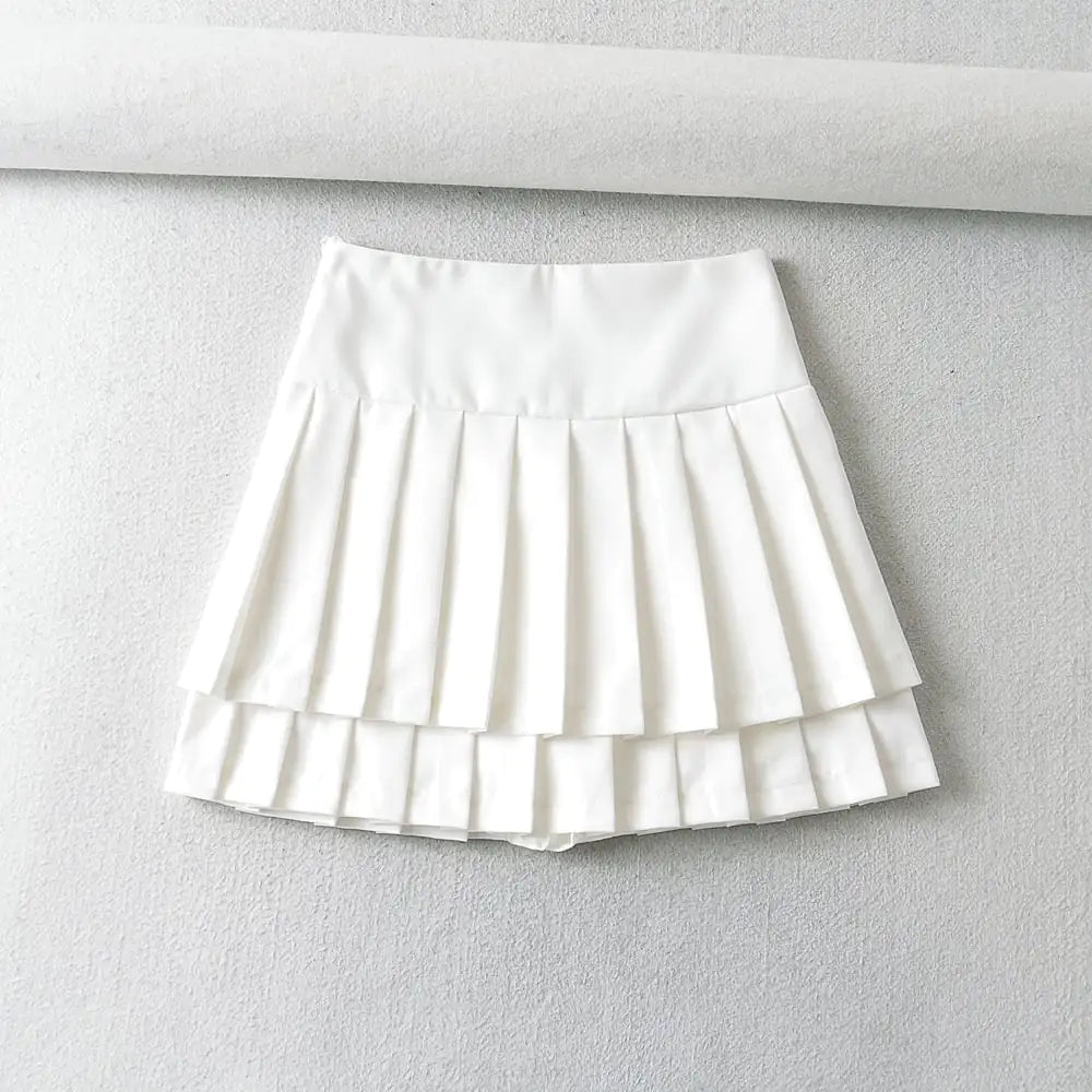 Falda Plisada Doble para Estilo de Moda