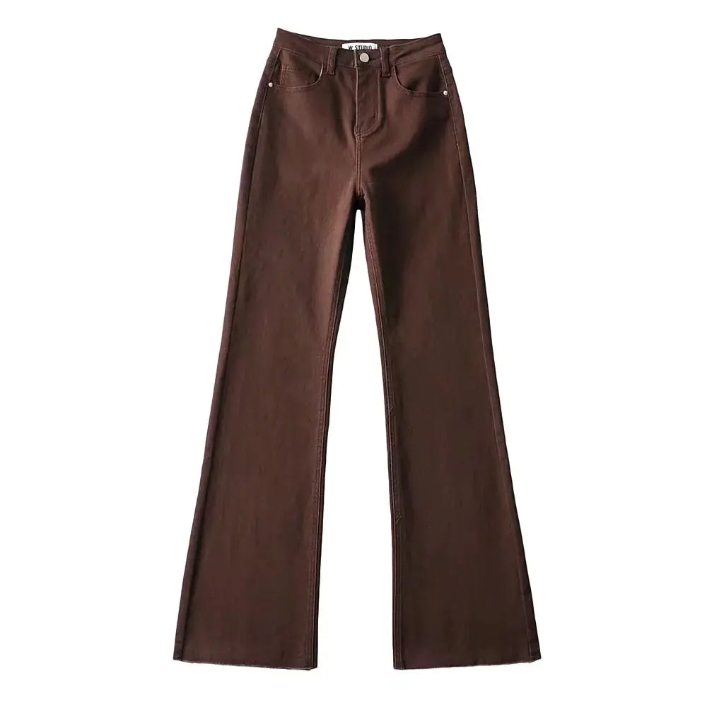 Pantalones Vaqueros Acampanados de Cintura Alta para Mujer
