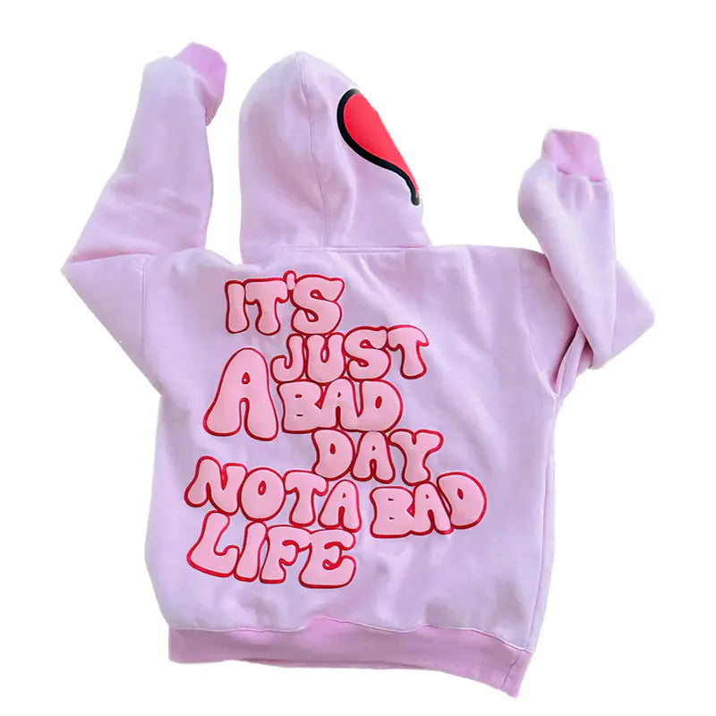 Sudadera Y2K con Estampado de Corazón y Letras