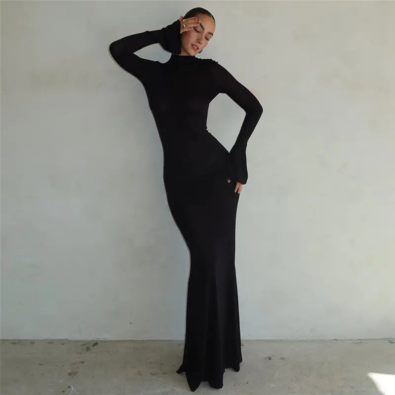Vestido entallado de manga larga
