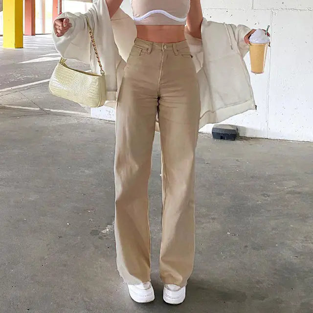 Trendy Women's Slim Wide Leg Fashion Jeans