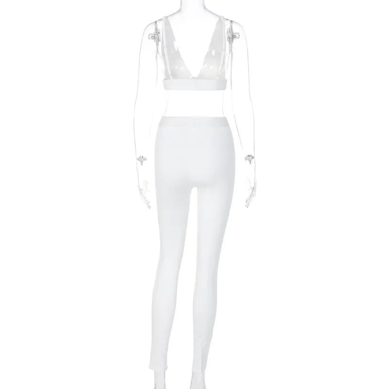 Conjunto de Yoga con Escote en V - Otoño 2 Piezas