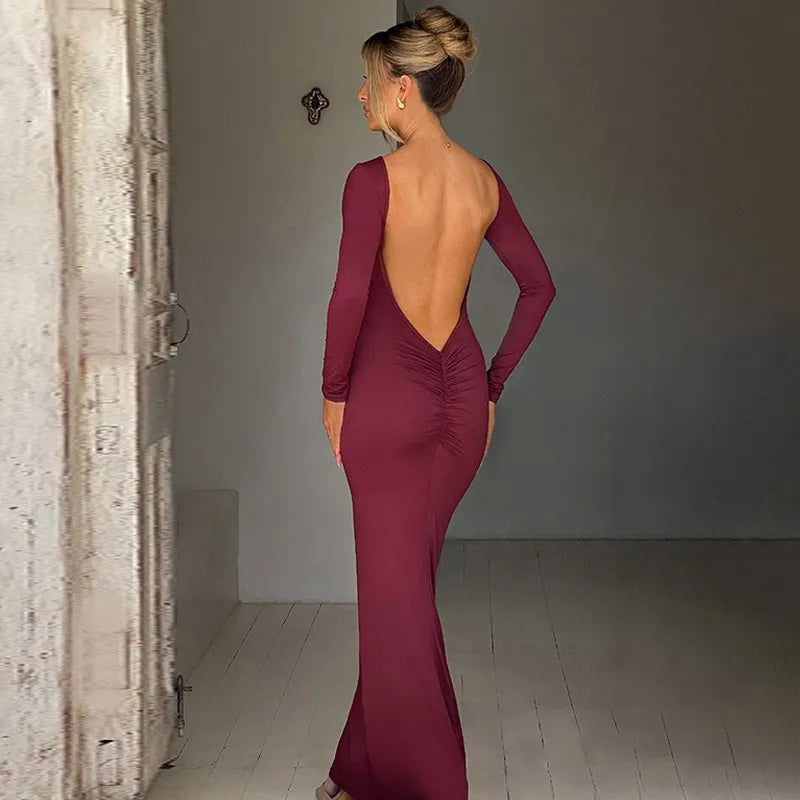 Vestido Plisado Sin Espalda