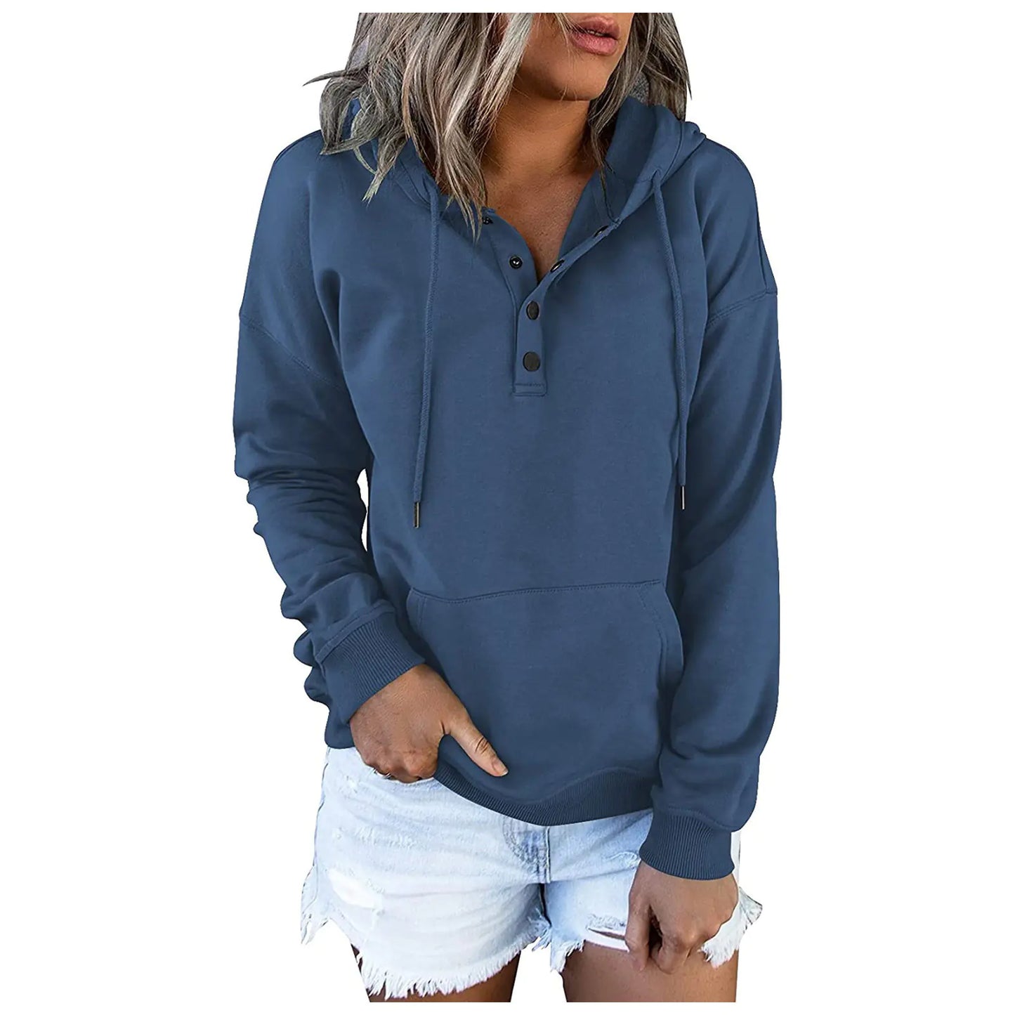 Sudadera con Capucha Casual de Manga Larga