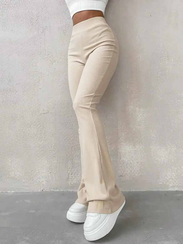 Pantalones Casuales de Cintura Alta para Mujer