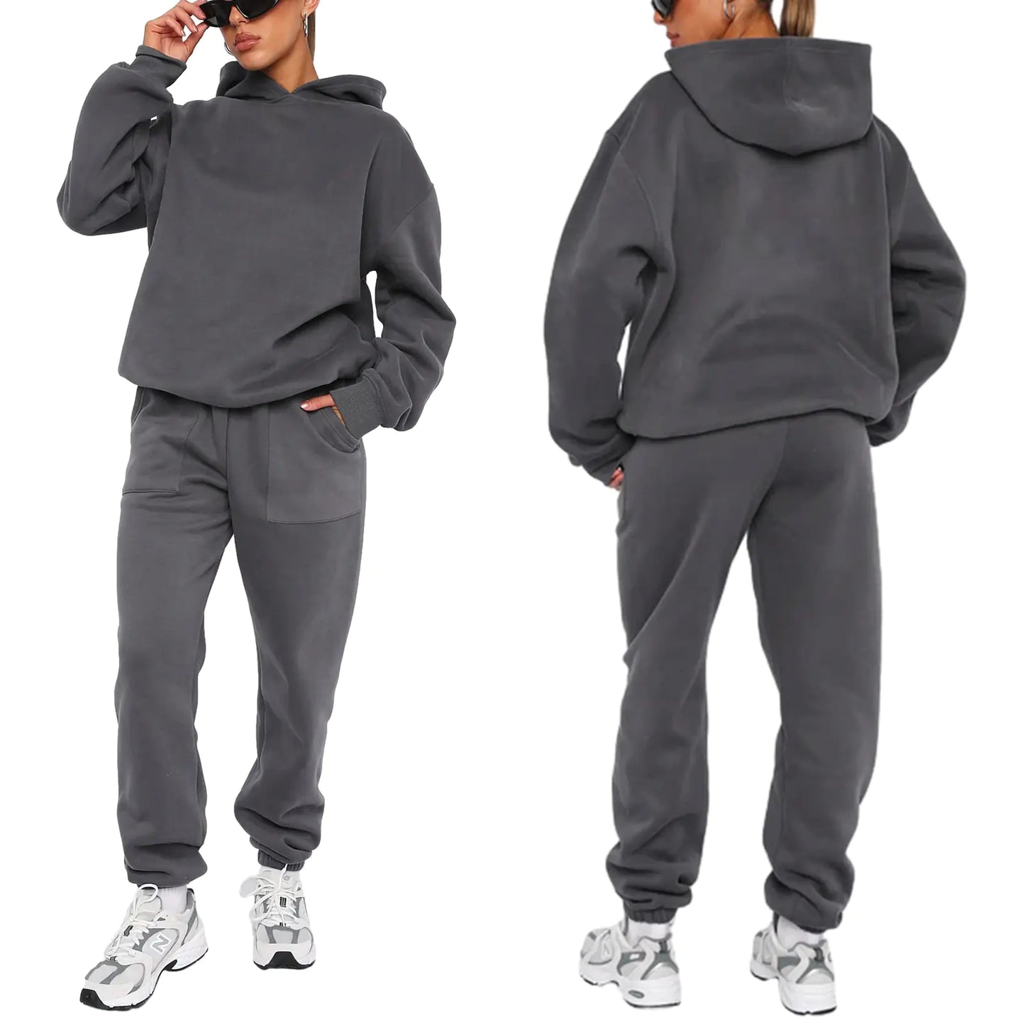 Conjunto de Sudadera con Capucha y Pantalones Largos de Otoño - Invierno