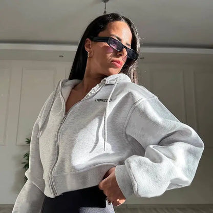 Sudadera con Capucha y Manga Larga para Mujer