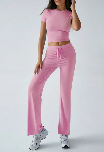 Conjunto de Moda Urbana Casual con Cuello Redondo