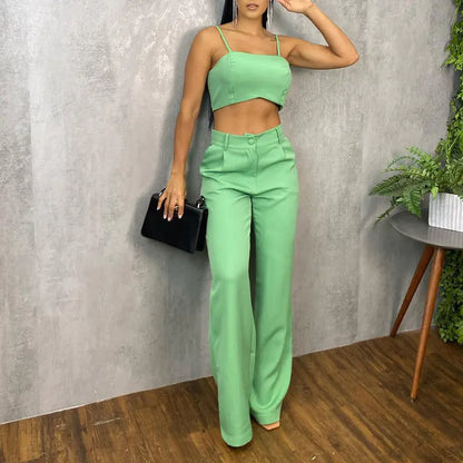 Conjunto Casual de Dos Piezas con Tirantes Ajustables
