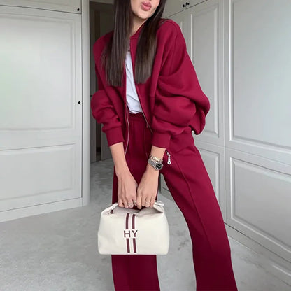 Conjunto de Suéter y Pantalones con Cremallera