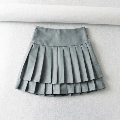 Falda Plisada Doble para Estilo de Moda