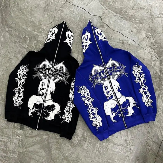 Cárdigan unisex con estampado esqueleto