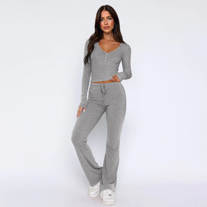 Conjunto de Top de Manga Larga y Pantalones