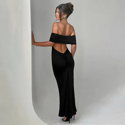 Vestido Elegante con Espalda Abierta para Mujer