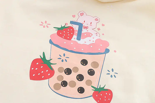 Sudadera con Capucha de Fresa Kawaii