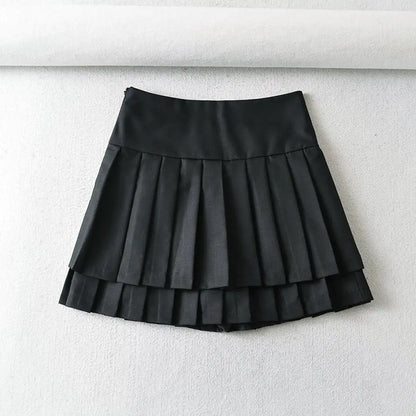 Falda Plisada Doble para Estilo de Moda