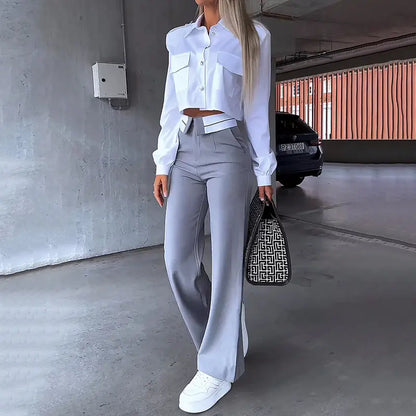 Women's Fashion Two-Piece Set with Loose Pants
