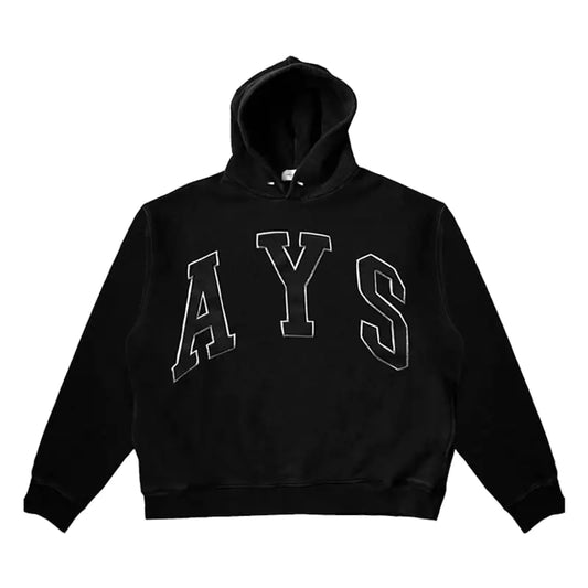 Sudadera Bordada con Capucha y Vellón Retro