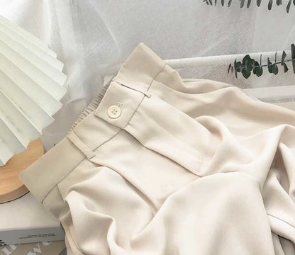 Pantalones Negros Sueltos y Ajustados de Talle Alto para Mujer