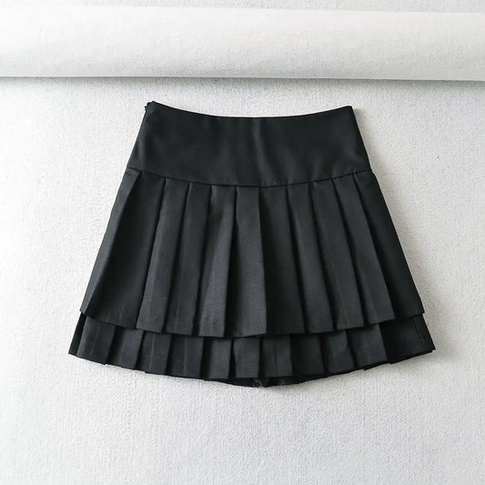 Falda Plisada Doble para Estilo de Moda