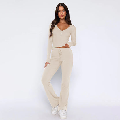 Conjunto de Top de Manga Larga y Pantalones