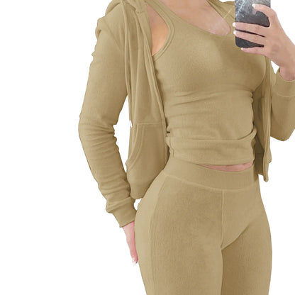 Conjunto de Chaleco con Capucha en Otoño Invierno