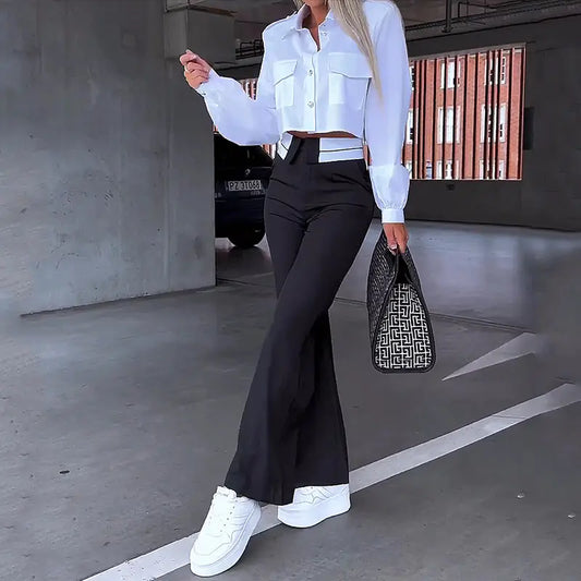 Women's Fashion Two-Piece Set with Loose Pants