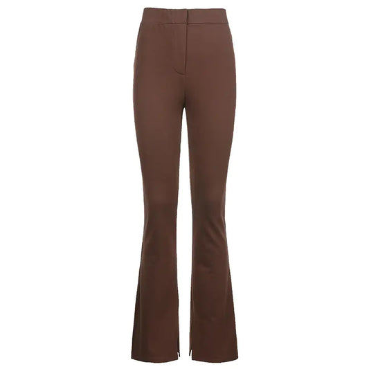 Pantalones Casuales Ajustados de Cintura Alta
