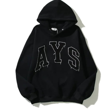 Sudadera Bordada con Capucha y Vellón Retro