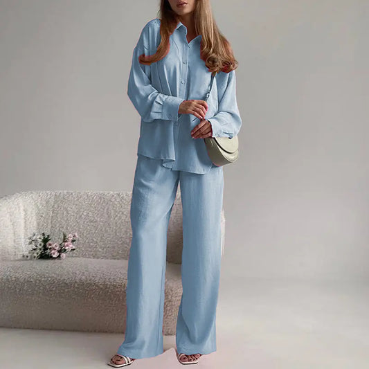 Conjunto Casual de Otoño - Camisa de Manga Larga y Pantalones