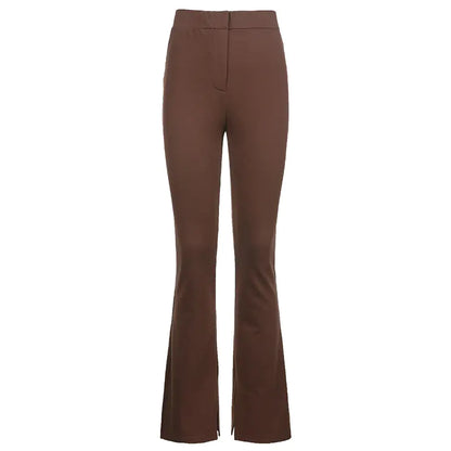 Pantalones Casuales Ajustados de Cintura Alta