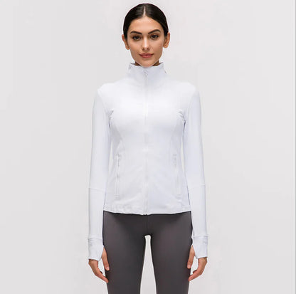 Women's Nylon Stretch Zip-Up Yoga Jacket for Fall/Winter