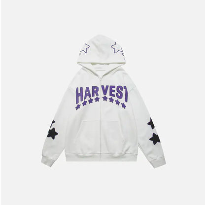 Sudadera con Capucha y Cremallera Harajuku Y2K