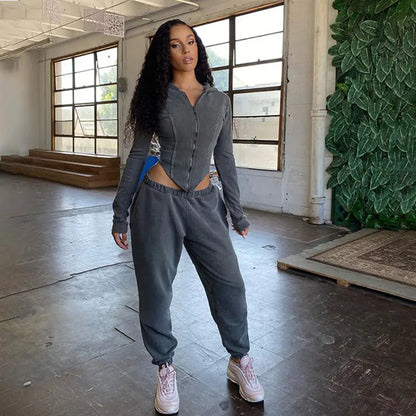 Conjunto Sudadera y Pantalón Cintura Alta