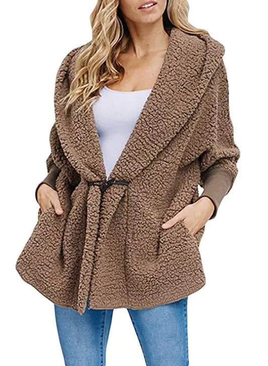 Chaqueta con Capucha de Peluche con Bolsillos