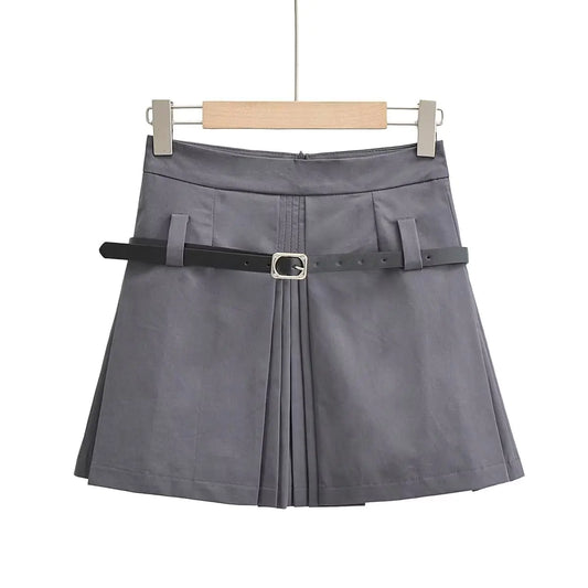 Women's Pleated Solid Color Fashion Skirt