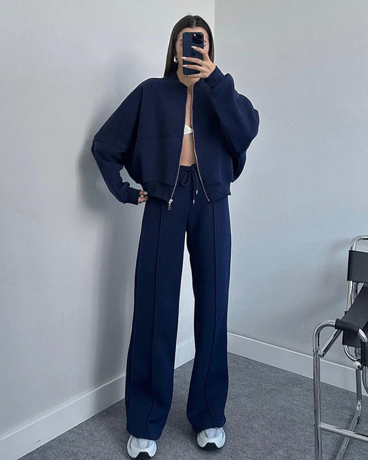 Conjunto de Suéter y Pantalones con Cremallera