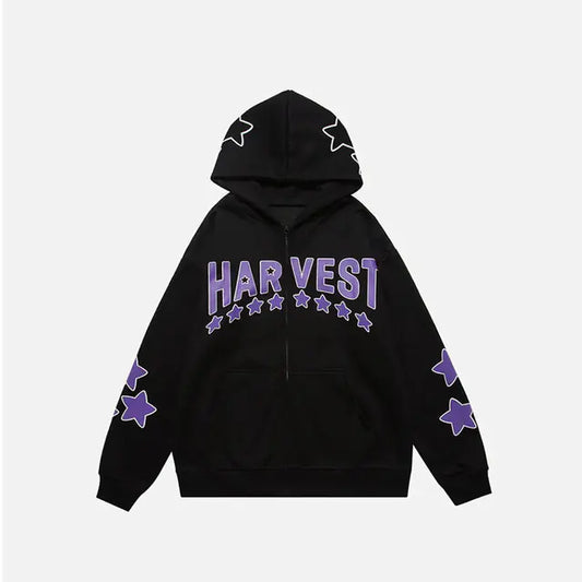 Sudadera con Capucha y Cremallera Harajuku Y2K