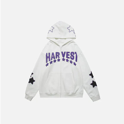Sudadera con Capucha y Cremallera Harajuku Y2K