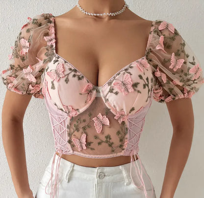 Top con Detalles de Malla