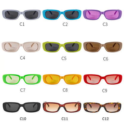 Y2K Small Rectangular Candy Tone Sunglasses for All