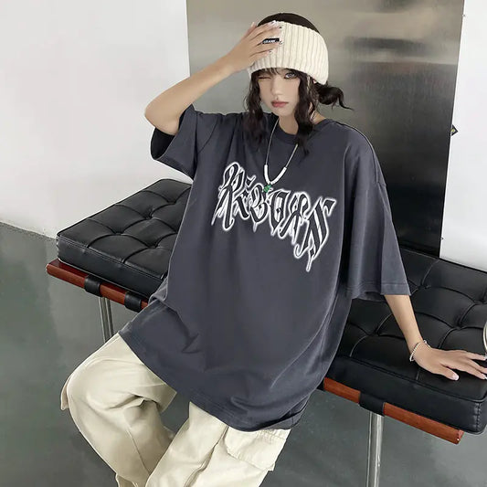 Camiseta Vintage Oversize Manga Corta