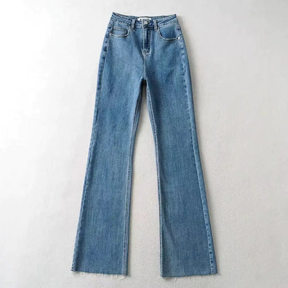 Pantalones Vaqueros Acampanados de Cintura Alta para Mujer