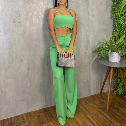 Conjunto Casual de Dos Piezas con Tirantes Ajustables