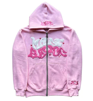 Sudadera con Capucha y Cremallera Estampada Y2K