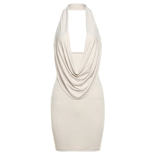 Vestido Ceñido Halter Sin Espalda
